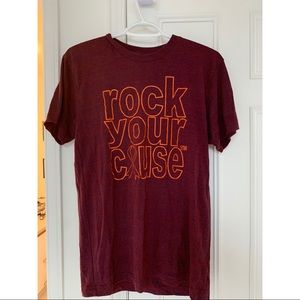 American Apparel “Rock Your Cause” Soft Maroon Tee shirt, M